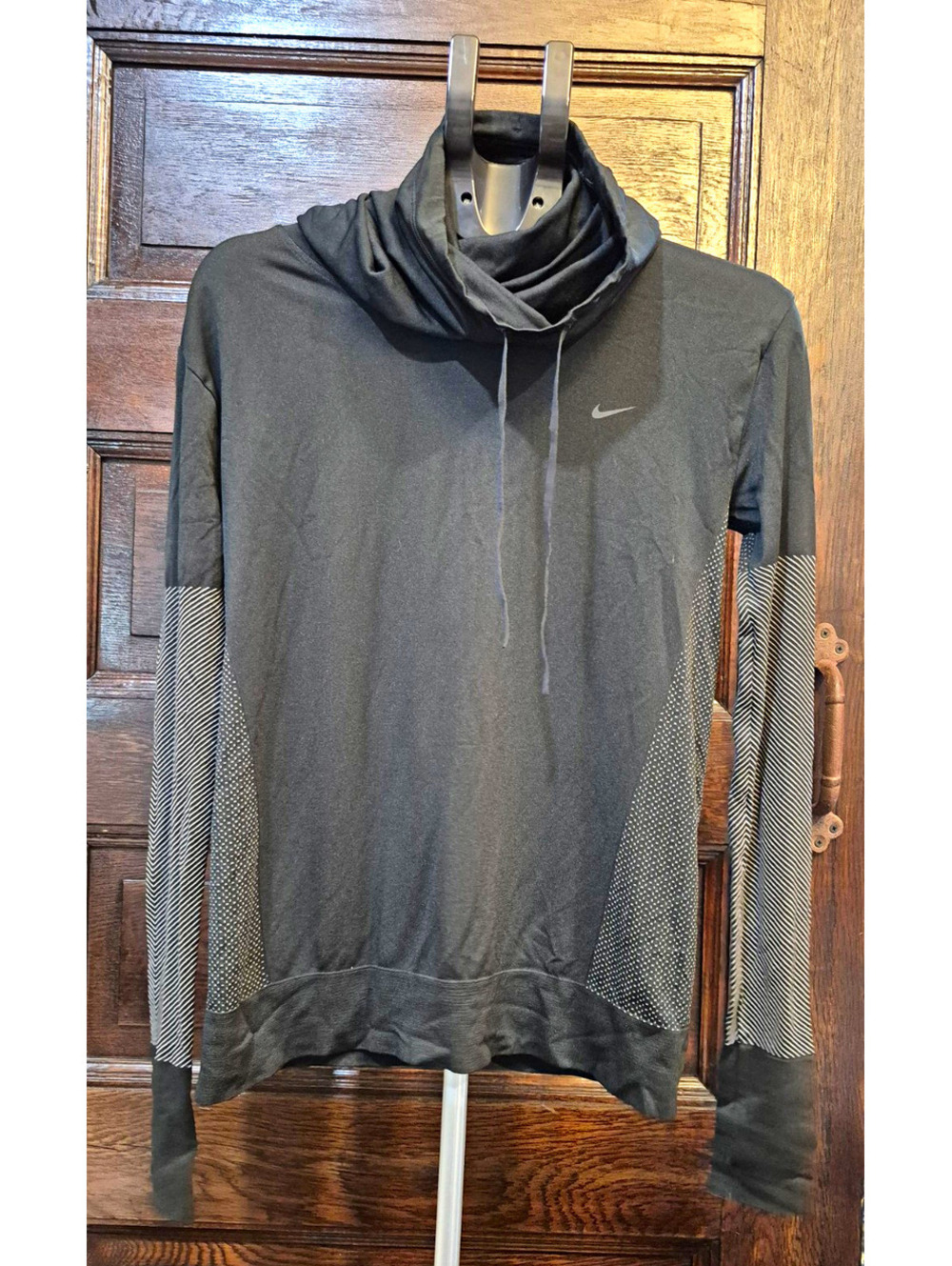Nike Men's Dri-FIT Pullover Hoodie Black Long Sleeve Athletic Sz L